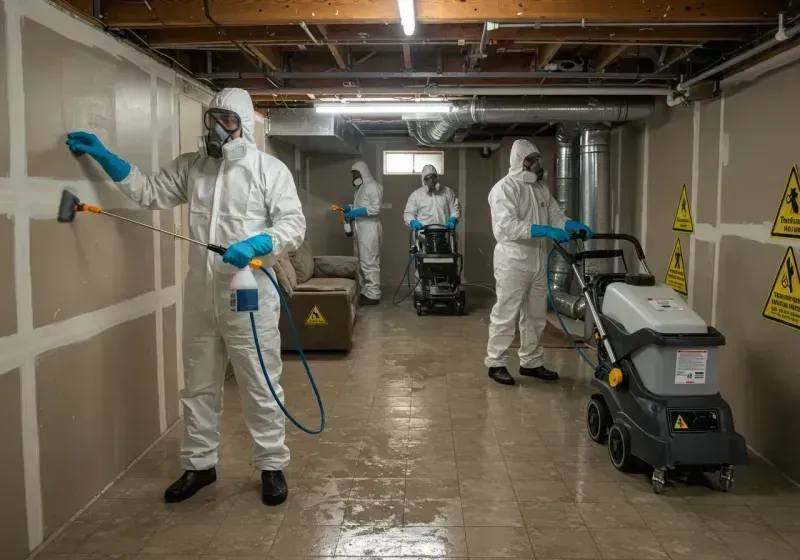 Basement Moisture Removal and Structural Drying process in Lodi, OH